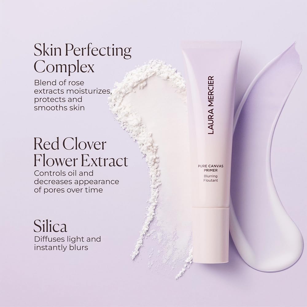 Laura Mercier Pure Canvas Primer, Improves and Extends Wear of Makeup, Hydrating, Blurring and Illuminating Formulas, Natural, Matte, and Radiant Finishes