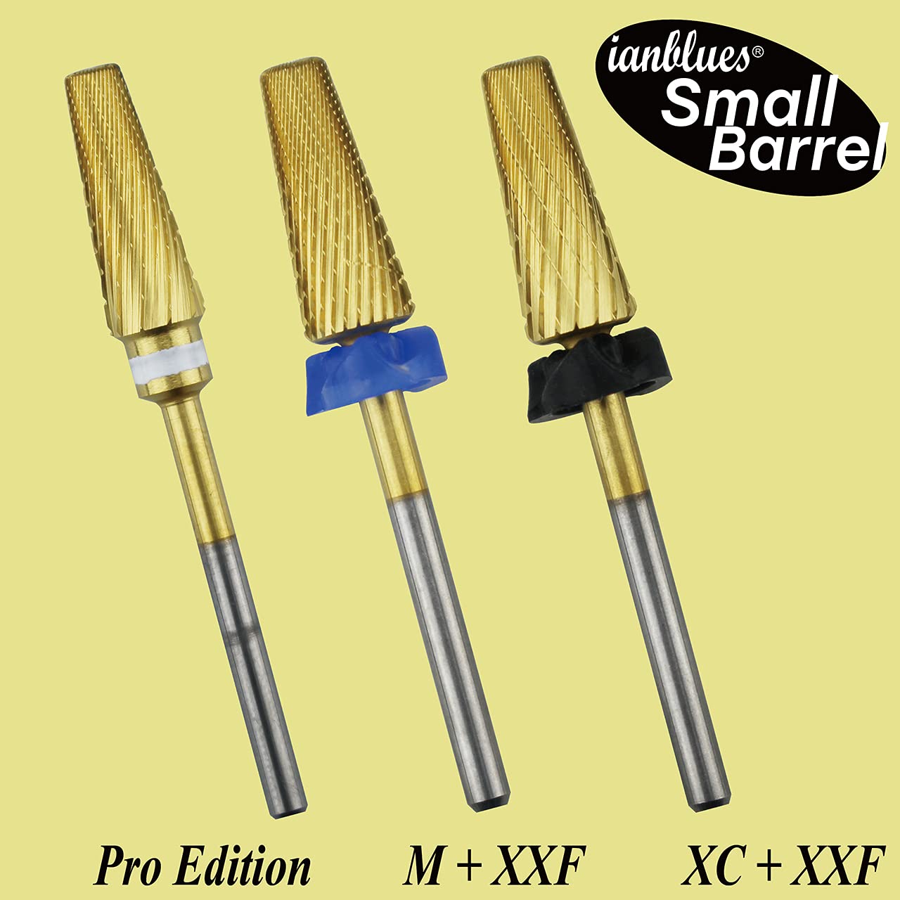 5 in 1 Nail Drill Bit Set - Professional E-File for Manicure | Mixed Sizes, Cross Cut, 3/32” Shank