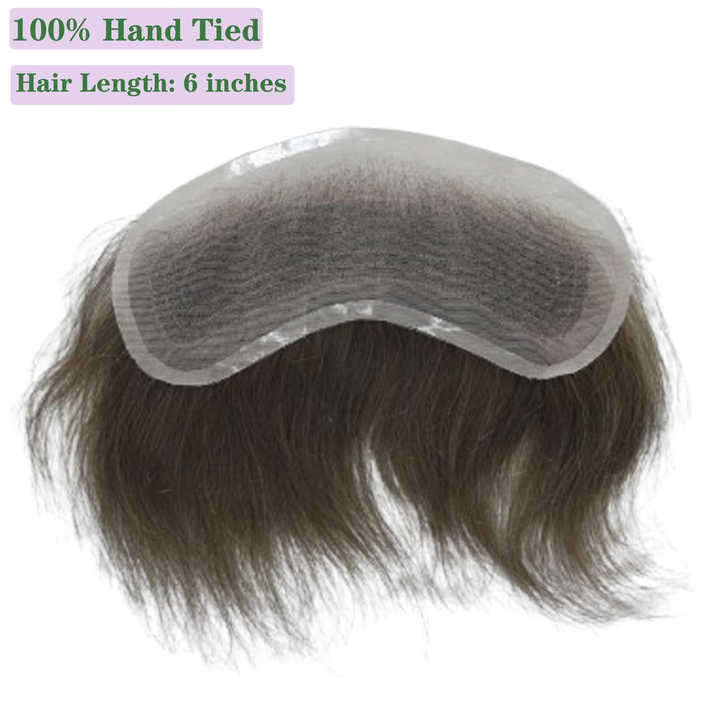 Vennsian Receding Forehead Natural Hairline Full Swiss Lace Frontal Toupee Real Human Hair Replacement System Frontal Hair Topper (1B Black Color, 1.57x7.08 INCH)