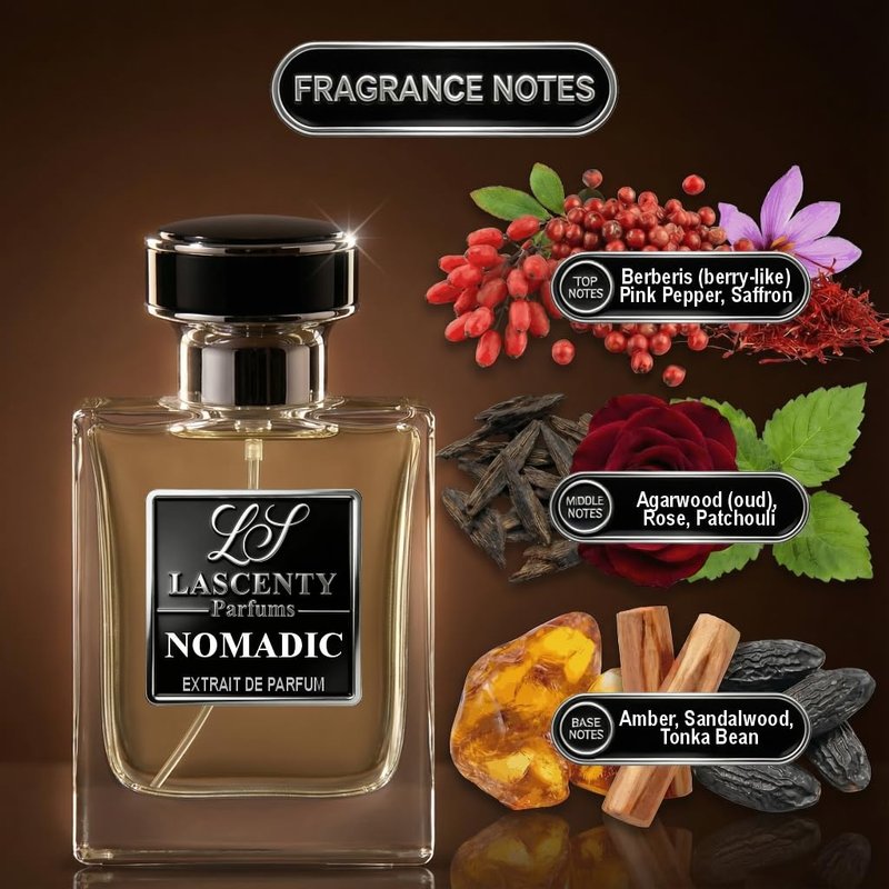 Ombre Nomade Inspired Perfume - Long-Lasting Smoky Oud Amber Rose Scent | 50ml Unisex Fragrance