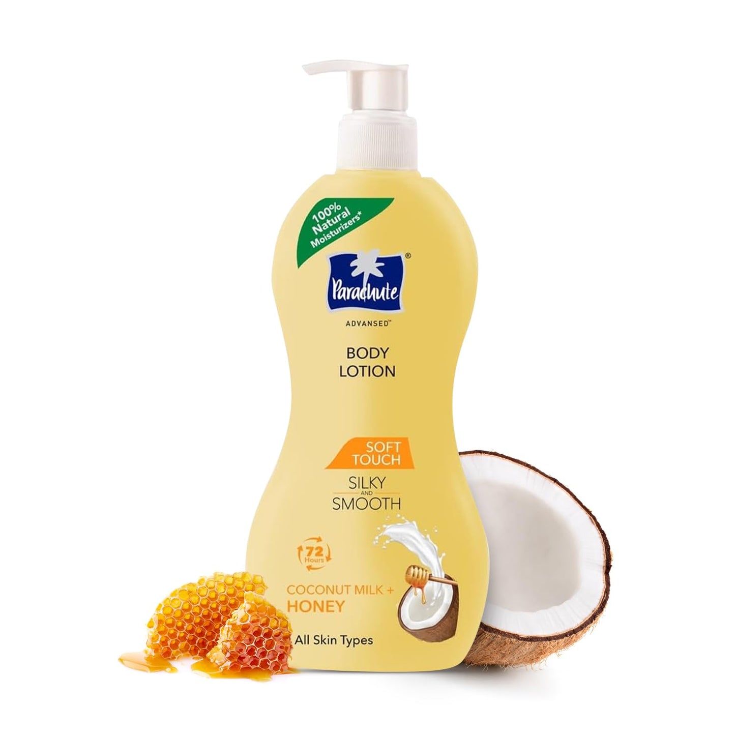 Soft Touch Body Lotion with Pure Coconut Milk & Honey - 100% Natural, 72h Moisturization | All Skin Types, 13.5 Fl. Oz.
