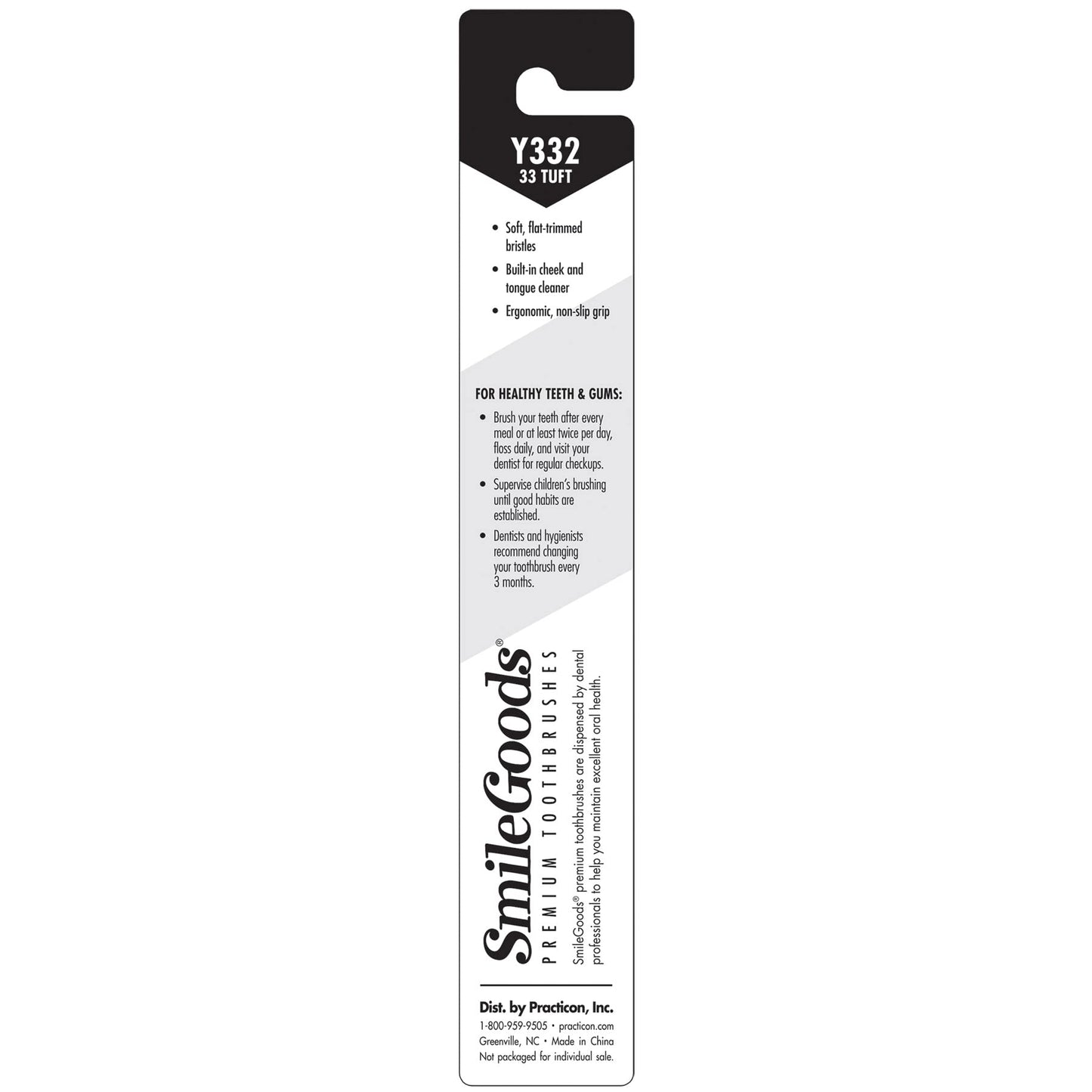 SmileGoods Y332 Youth Toothbrush, 33 Tuft, Soft Bristle, Individually Packaged Toothbrushes, Assorted Colors, Bulk Pack of 72