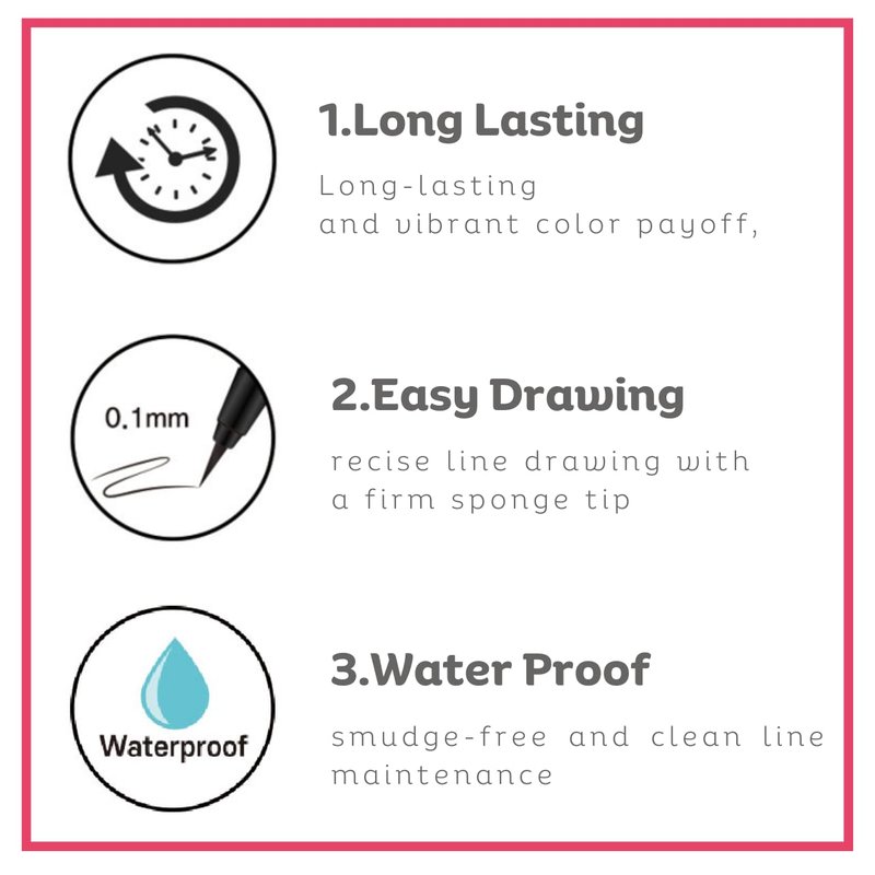 Ultra-Fine Slim Waterproof Liquid Eyeliner - Brown, Set of 2 for Precise Application