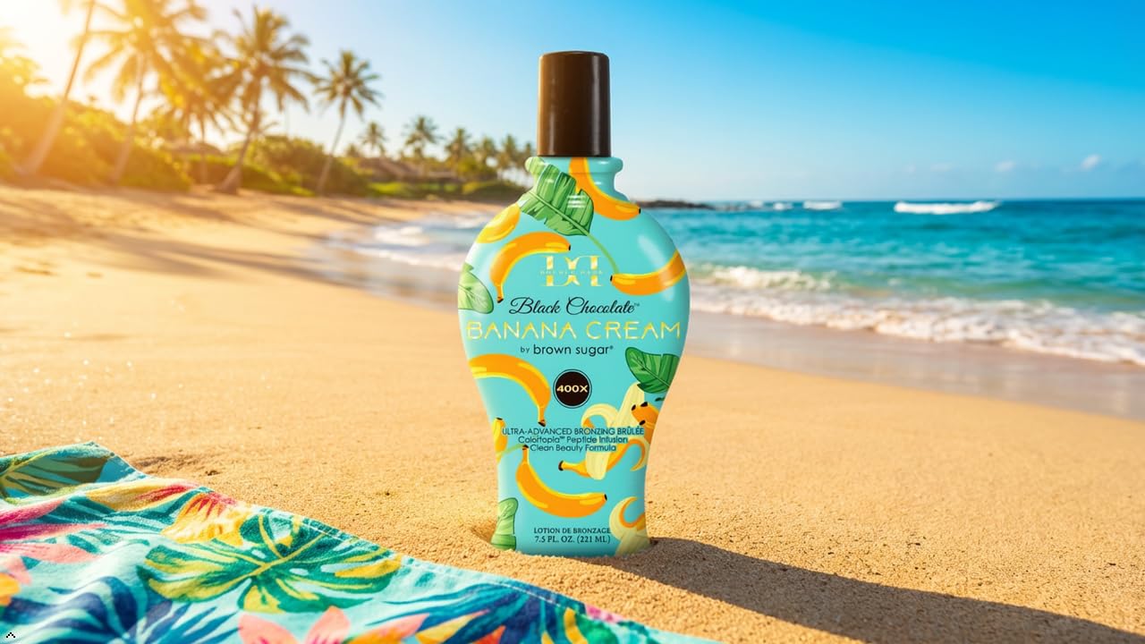 Brown Sugar Black Chocolate Banana Cream 400X Ultra Advanced Bronzer Tanning Lotion - Indoor & Outdoor Tanning Formula, 7.5 oz