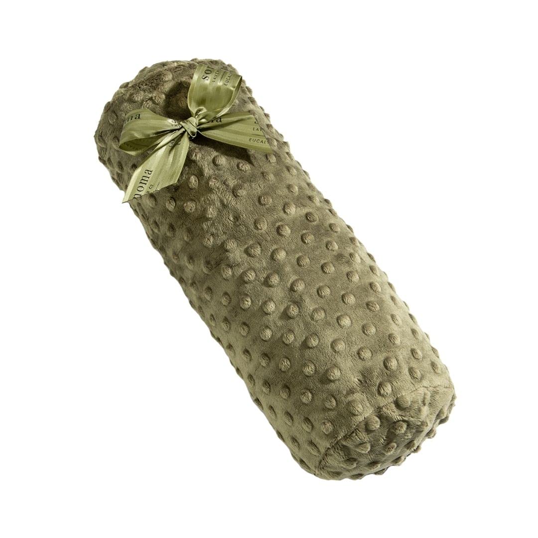 Sonoma Lavender Eucalyptus/Lavender Bolster Roll, Microwaveable, Hot/Cold, Relaxing Pain Relief, Neck, Back or Behind Knees, Removable/Washable Cover (Green Dot) 14x6x6 Handcrafted, Co.