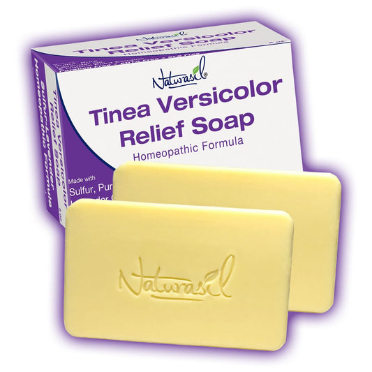 Tinea Versicolor Treatment Soap (2) 5oz Bars | Max-Strength 10x Fast-Acting Antifungal Relief | Sulfur Soap Soothes & Restores Skin Pigment | Adult & Child Safe by Naturasil (2 Pack)