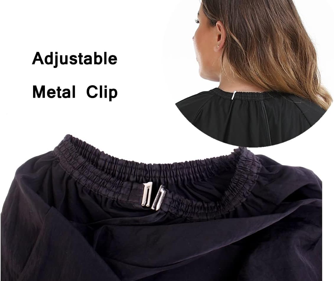Professional Hair Cutting Cape - Barber Gown with Sleeves | Black Salon Cape