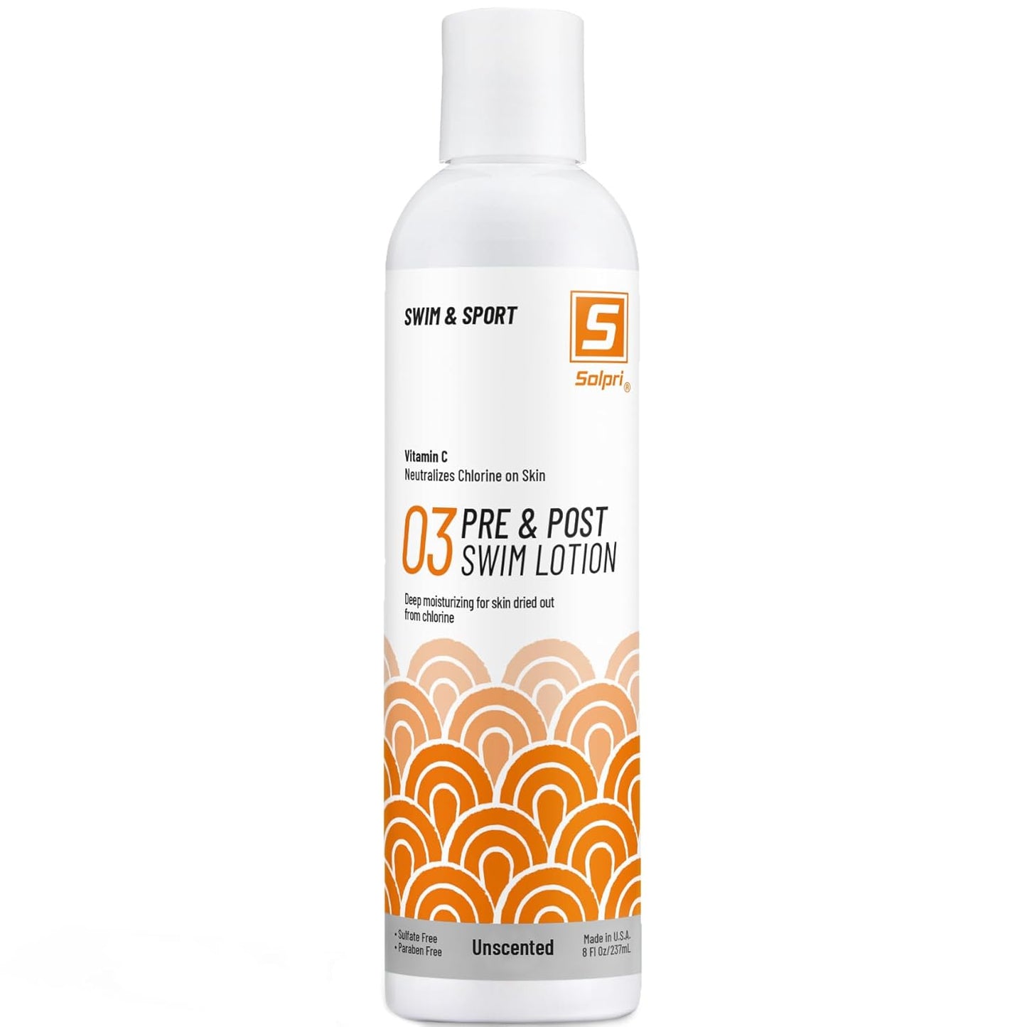 Pre Swim Lotion for Chlorine Protection - Vitamin C Skin Care, 8 Fl Oz | Unscented Formula