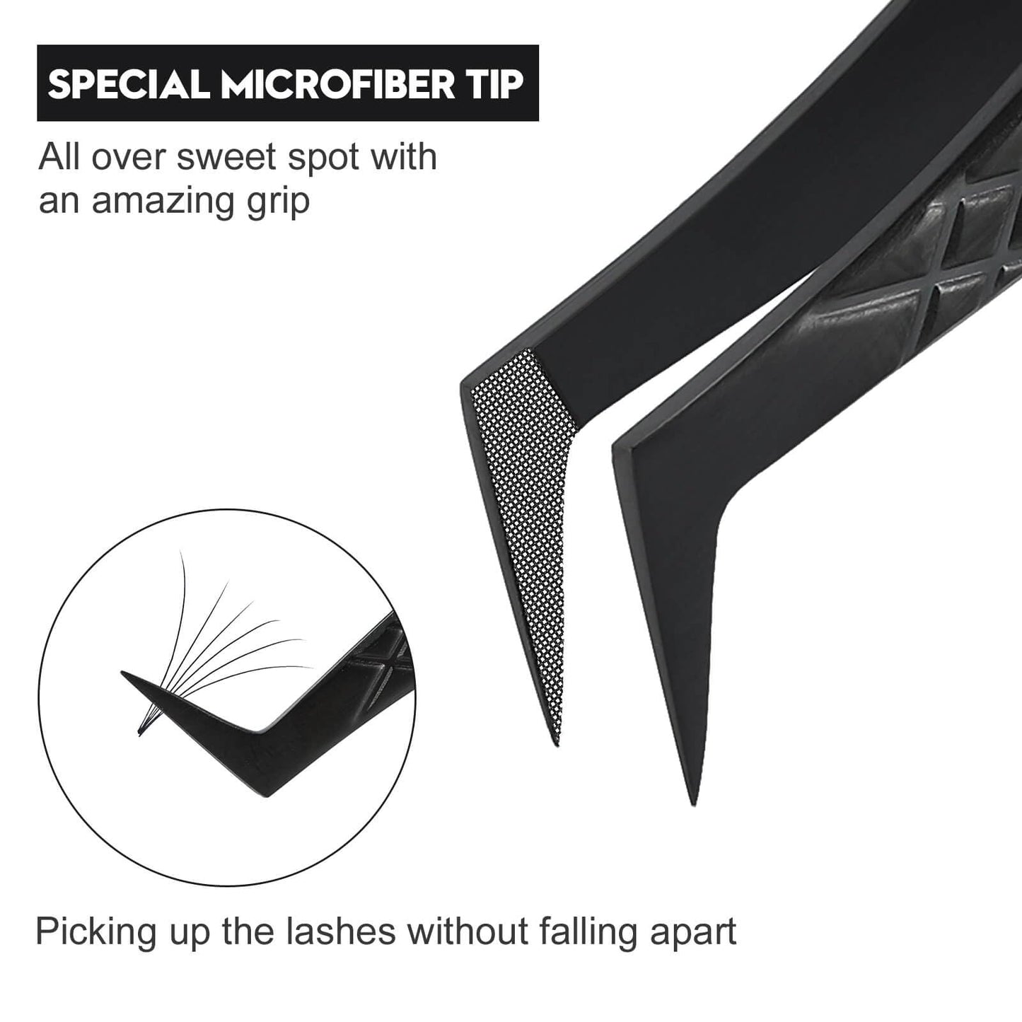 Ms.Queen Lash Tweezers for Eyelash Extensions,Set of 5,Fiber Tip Curved 45 90 Degree and L-Shape Boot Lash Tweezers for Mega Volume & Classic Lashes,Black