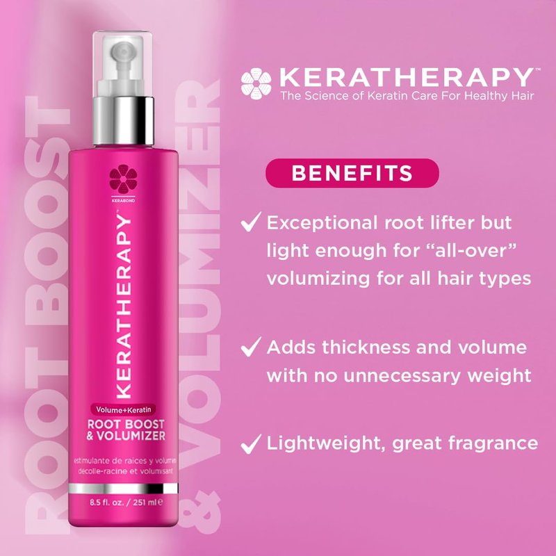 Keratherapy Root Boost Spray - Keratin Infused Volumizer with Hemp Seed Oil & Sea Kelp | 8.5 fl. oz.
