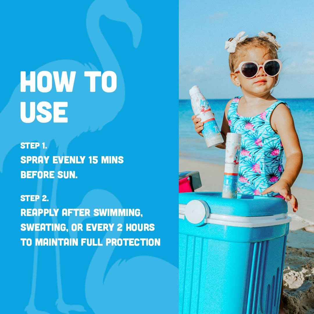Aruba Sun SPF 70 Kids Sunscreen Spray with Bubble Gum Scent 6oz - Reef Act Compliant no 67 Octinoxate & Oxybenzone Free - Sun Screen Broad Spectrum UVA/UVB - Sunscreen Waterproof and Non-Greasy