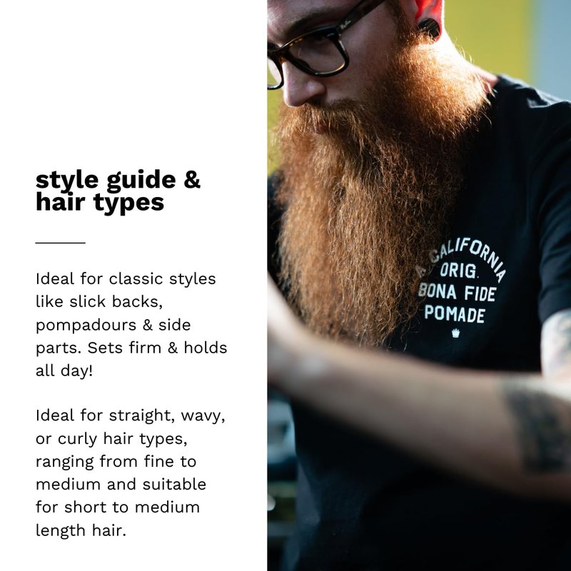 Bona Fide Pomade - Original Hold Water-Based Hair Pomade | Medium Hold, High Shine, 4 oz, Pink Grapefruit Scent