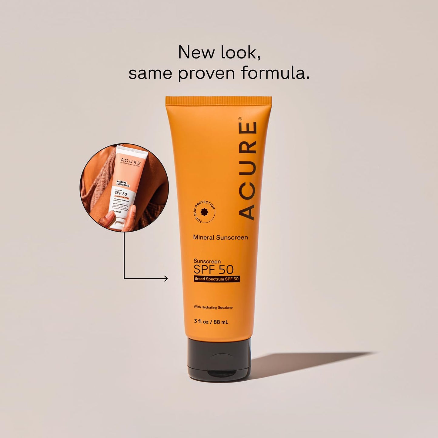 Acure Mineral Sunscreen SPF 50 - Zinc Oxide Sunblock for Face & Body | Reef-Safe, Non-Toxic Formula for Sensitive Skin - 3 fl oz