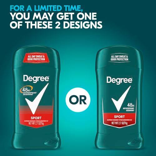 Degree Men Original Protection Antiperspirant Deodorant, Sport, 2.7 oz pack of 6