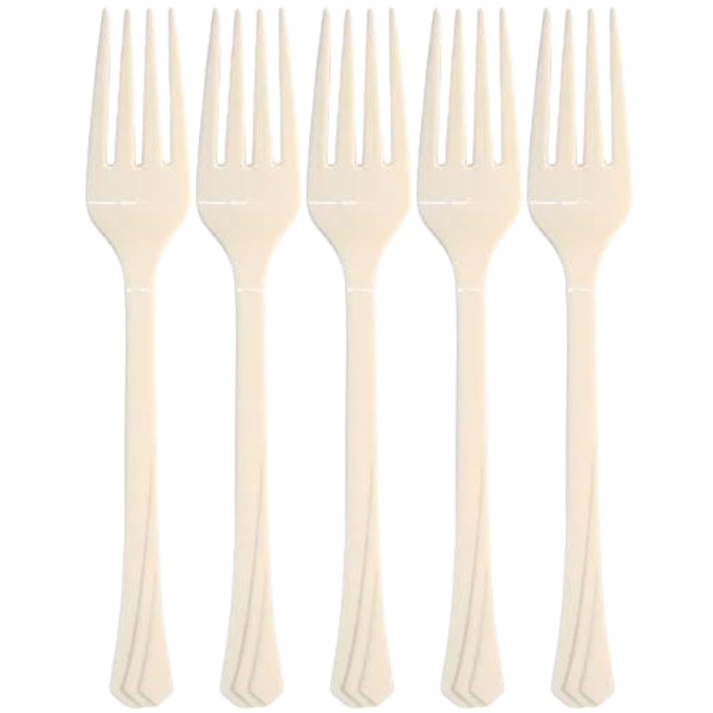 Premium Heavyweight Ivory Plastic Fork (Packs of 51), Durable & Stylish Design, Ideal For Any Occasion