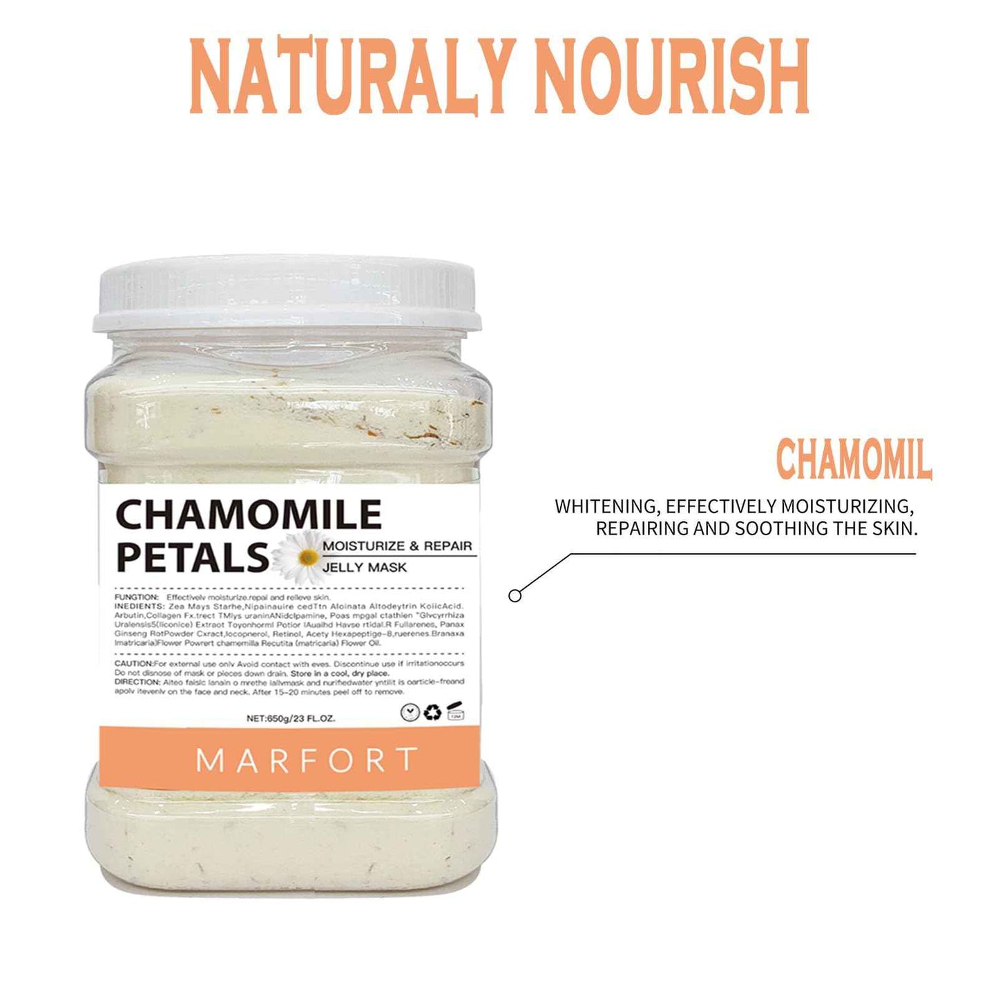 Marfort Jelly Mask for Facials Peel-Off Powder Hydrojelly Mask Peel Off Face Masks SkinCare Combination with Professional Skincare Spa Moisturizing & Hydrating 23 Fl Oz (Chamomile Petals)