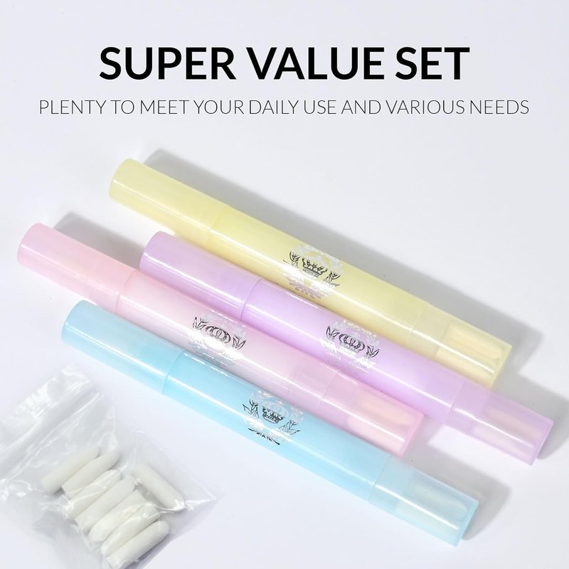Nail Polish Corrector Pen - 4Pcs Remover Tool with 20 Tapered Refill Tips | Perfect for Nail Art DIY