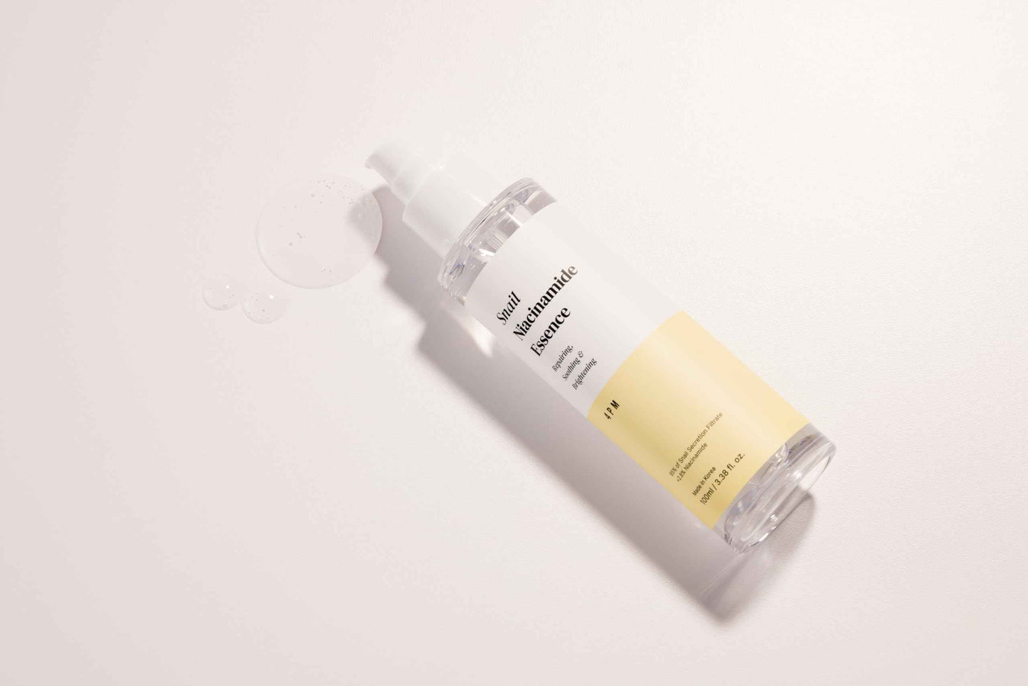 4PM Snail Niacinamide Essence (3.38 fl. oz), Snail Secretion Filtrate 95%, Niacinamide 2.8%, for Glass Skin Repair, Face Glow Brightening & Soothing Essence, Korean Skincare, Made by SEOUL4PM