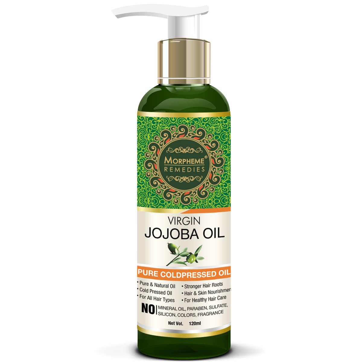 Morpheme Remedies Jojoba Oil - Cold Pressed Virgin Oil for Skin & Hair | 120ml
