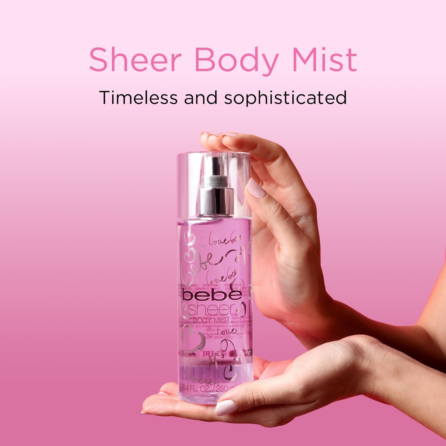 bebe Sheer Body Mist - Sensual and Flirtatious Women's Fragrance with Citrus Cocktail, Pink Peony, and Sandalwood Notes - 8.4 oz Body Mist