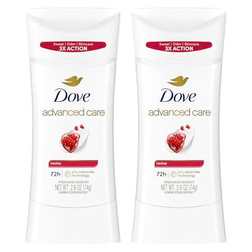 Dove Advanced Care Antiperspirant Deodorant for Women Twin Pack Revive 72 hour sweat and odor protection 2.6 oz (Packaging May Vary)