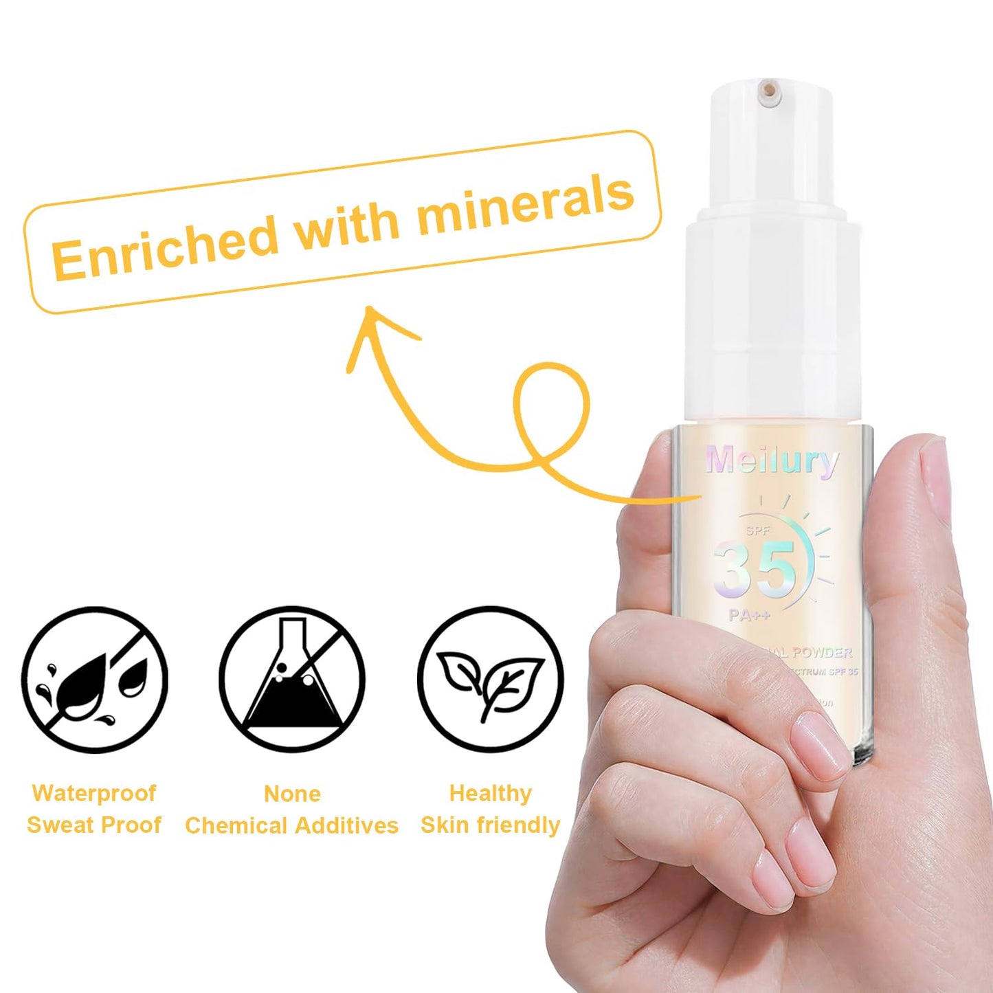 Mineral Sunscreen Powder for Scalp & Hair - SPF 35 PA++ Broad Spectrum UV Protection | Lightweight & Non-Greasy, 0.71 Oz.