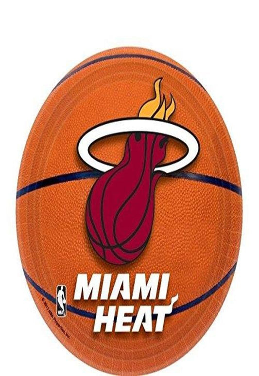Amscan "Miami Heat" Round Plates, 7" (8-Pack) - Basketball-Designed Premium Party Plates, Perfect for Game Day Parties