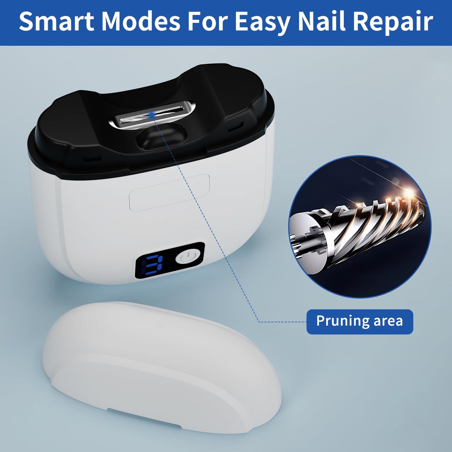 Electric Automatic Nail Clipper for Toenails Fingernailail,Smart Electric Nail Clippers,3 Speed Gears Adjustable with LED Light,Nail Clip Storage,Safety Fingernail Trimmer for Baby,Kids,Seniors