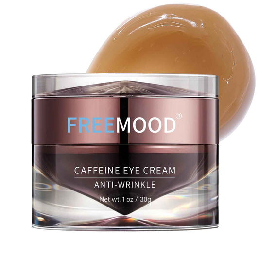 FREEMOOD Eye Cream for Dark Circles,Anti-Aging Under Eye Cream with Caffeine,Hyaluronic Acid to Fight Fine Lines,Hydrating Eye Care Serum,1 fl.oz