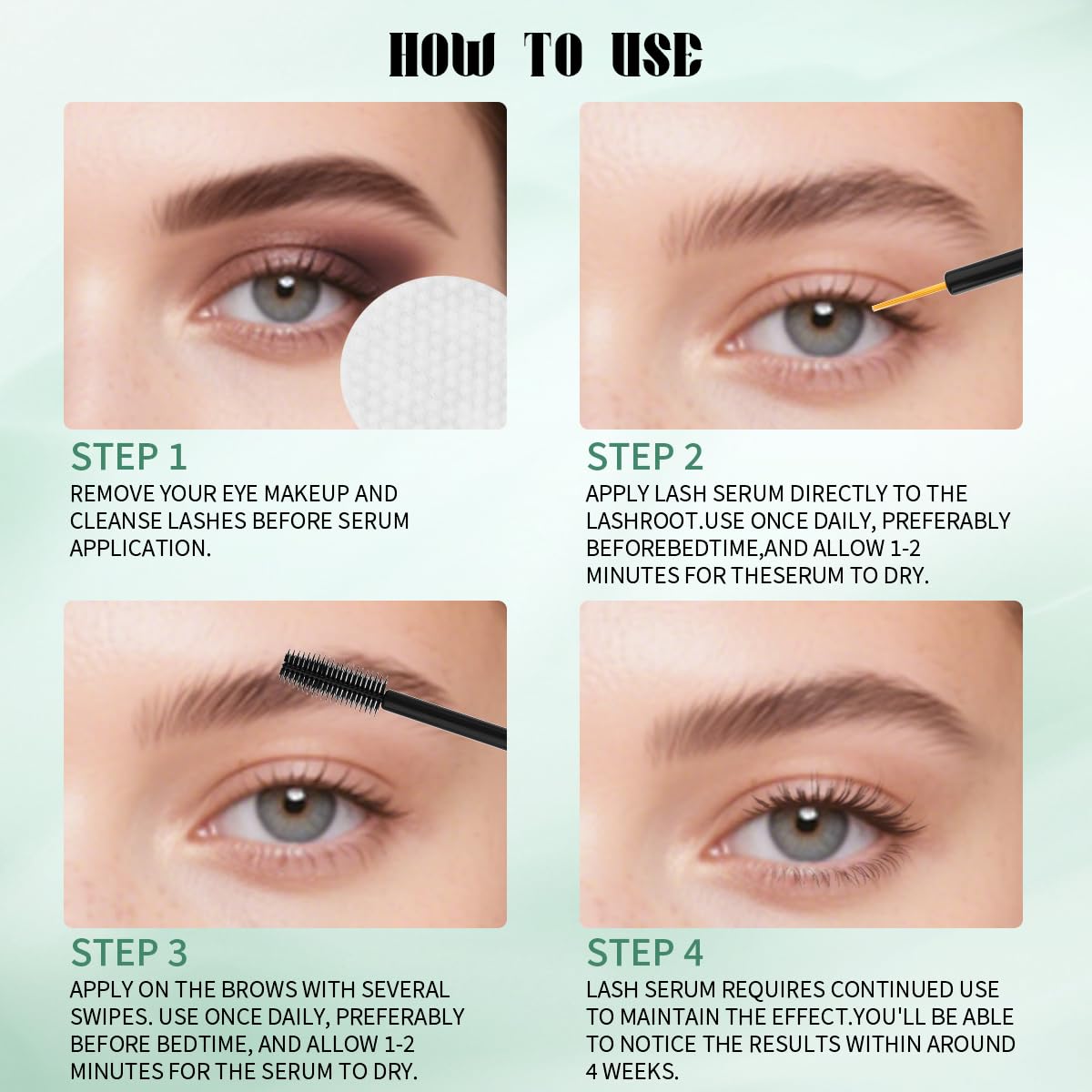 2 in 1 Eyebrow Eyelash Growth Serum,Natural Eyebrow Eyelash Serum for Longer, Fuller, and Thicker Brows Lash, eyelash and eyebrow growth serum