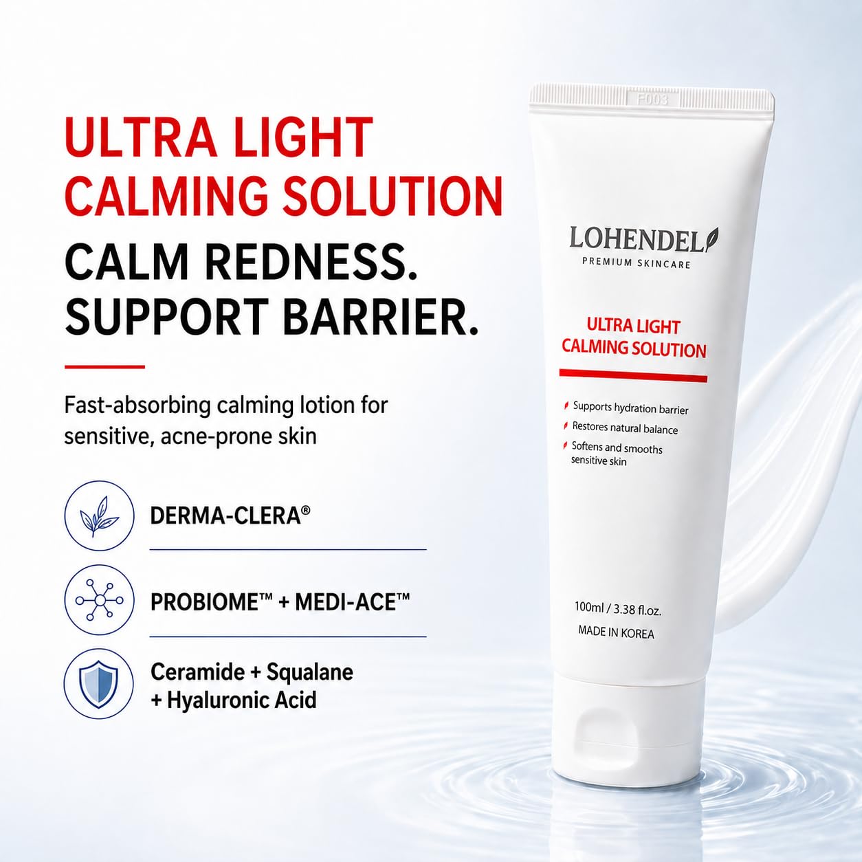 LOHENDEL Ultra Light Calming Solution - Soothe Redness, Repair Barrier