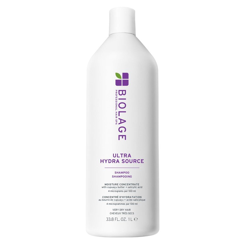Biolage Ultra Hydra Source Shampoo - Deeply Moisturizes Very Dry Hair, For Thick, Coarse Hair, Infused with Micro-dosed with Cupuaçu Butter & Salicylic Acid