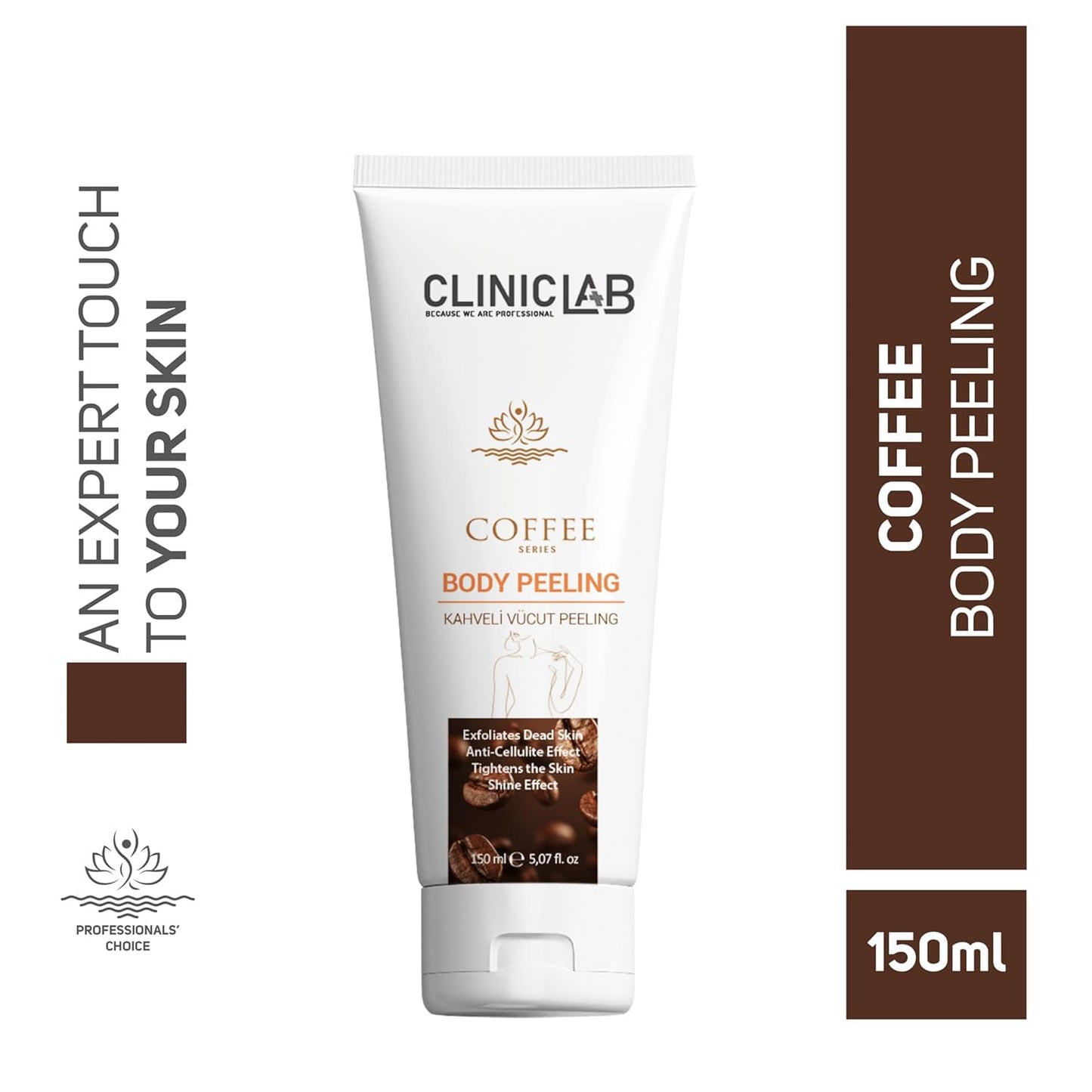 ClinicLab Body Peeling with Coffee - Dead Skin Removal Peeling Gel & Skin Care - Moisturizing Hydrating Exfoliator Foot, Face & Body (5.07fl oz)