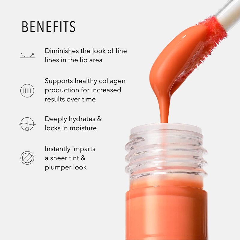 HydroPeptide Perfecting Gloss - Lip Plumping Hydrating Treatment with Hyaluronic Acid & Peptides | Beach Blush, 0.13 Ounce