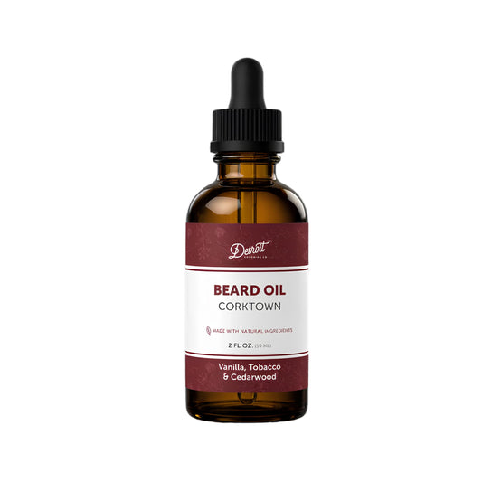 Detroit Grooming Co. Beard Oil (2oz) - Sweet Vanilla & Tobacco - Premium Nourishing Formula with Sweet Almond Oil & Vitamin E - Men's Beard Softener & Moisturizer - Double Size