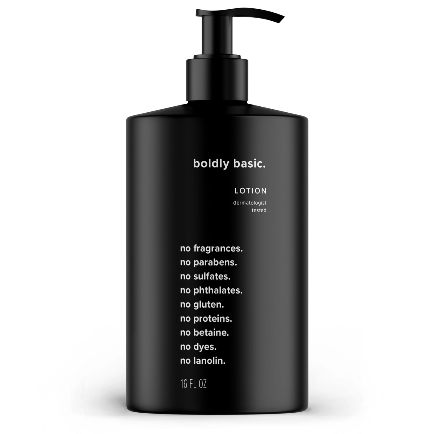 Boldly Basic Fragrance Free Lotion - Moisturizer for Dry and Sensitive Skin - Non Greasy - Unscented - Dermatologist Tested - No Sulfates, Parabens or Gluten - Hypoallergenic & Moisturizing (16 oz)