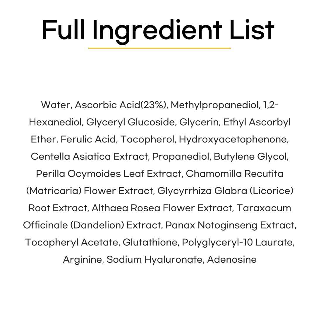 daymellow Vita Ferol 23 Serum 0.67fl.oz/20ml, Vitamin C Face Serum, Vitamin C 23%, Centella, Glutathione, Brightening, for Sensitive Skin, Acne, Dark Spots, Uneven Skin, brightening, Korean Skincare