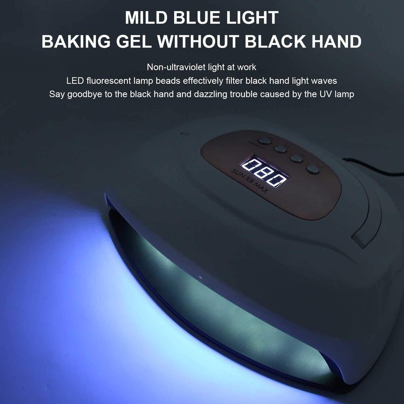 150W Nail Dryer, LED Nail Dryer Lamp, Intelligent Timing Gel Polish Nail Hardening Machine(US)