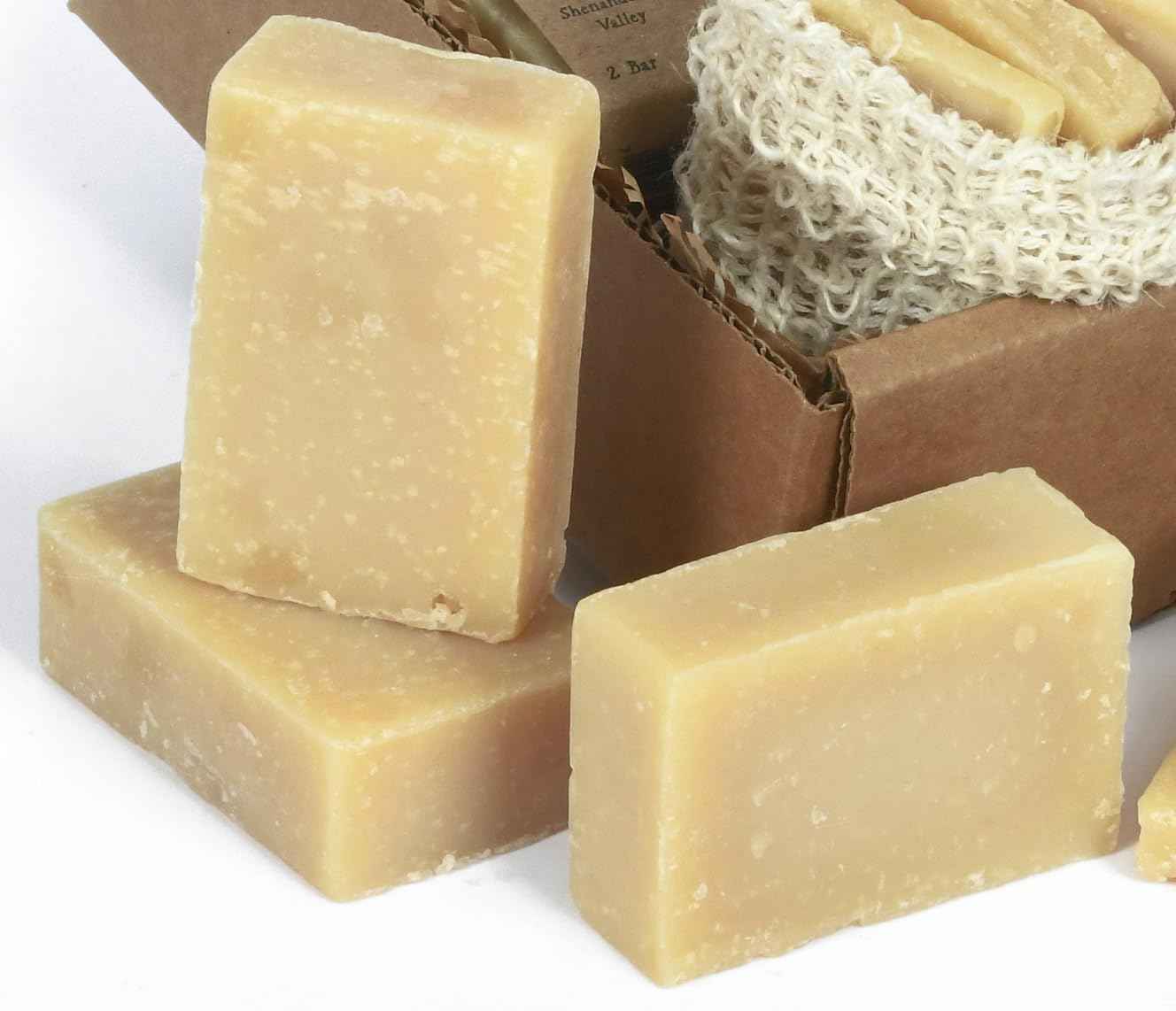 Pure Castile and Artisan Bar Soap Handmade with 100% Fair Trade Organic Oils, Cold Process Bars with Soap Saver Eco Scrub Bag by BeeTheLight (15 ounces w/Soap Saver Bag, Lavender Castile)