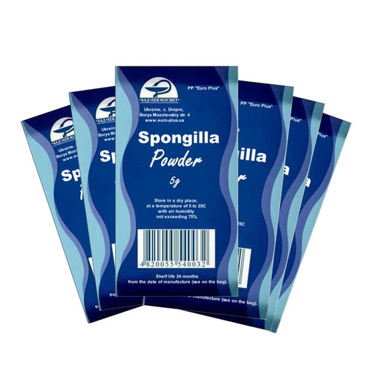 Euro Plus 6pcs. x 5gr Euro+ Spongilla Powder cosmetic mask ingridient Бодягa Бадяга