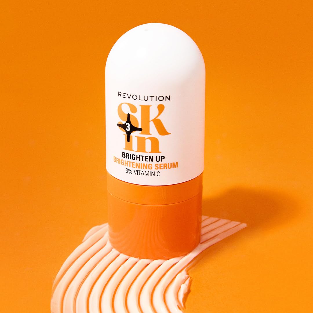 Revolution Skin, Brighten Up 3% Vitamin C Brightening Face Serum, Helps Even Skin Tone with Vitamin C, Vegan & Cruelty-Free, 1.01 fl oz