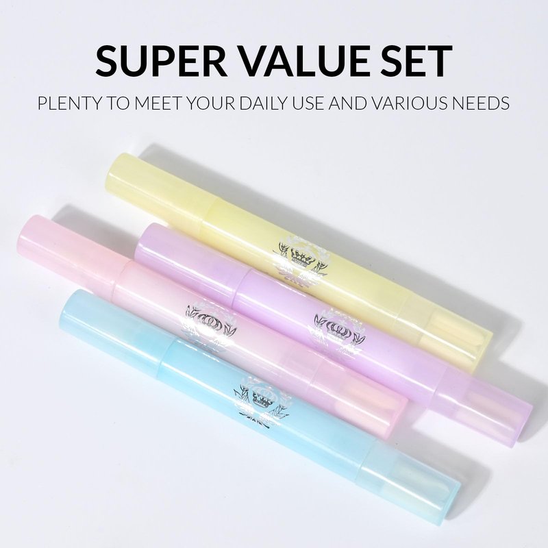 Freeorr 4pcs Nail Polish Remover Corrector Pen with 3 Cotton Tip Refills each, Cuticle Nail Edge Cleaning Pen for Manicure Art DIY Clean Up Tool