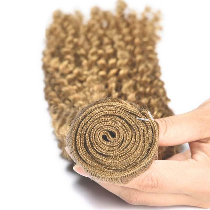 LOIUMGUU Honey Blonde Human Hair Bundles Color #27 Body Wave Bundles 8 10 12 Inch Double Weft Soft Unprocessed Brazilian Virgin Remy Double Weft Soft Real Blonde Hair Extensions