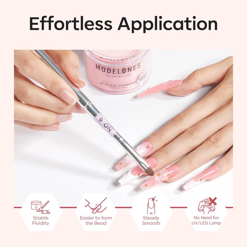 Modelones Acrylic Powder, 4.23oz Upgraded Cover Pink Nail Acrylic Powder for Nail Art 3D Carving French Nails Extensions, Non-Yellowing, Valentines Day Gifts for Women