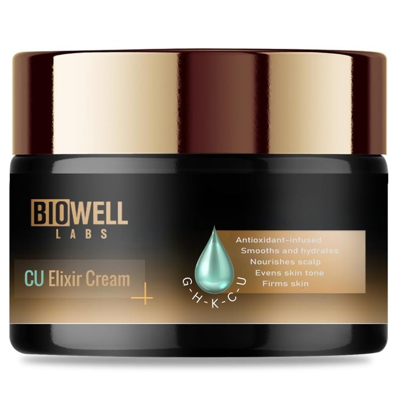 BioWell Labs CU Elixir Cream – Moisturizing & Hydrating Neck & Face Cream | Daily Use Ointment for Smooth, Radiant Skin | 1.7 fl. oz.