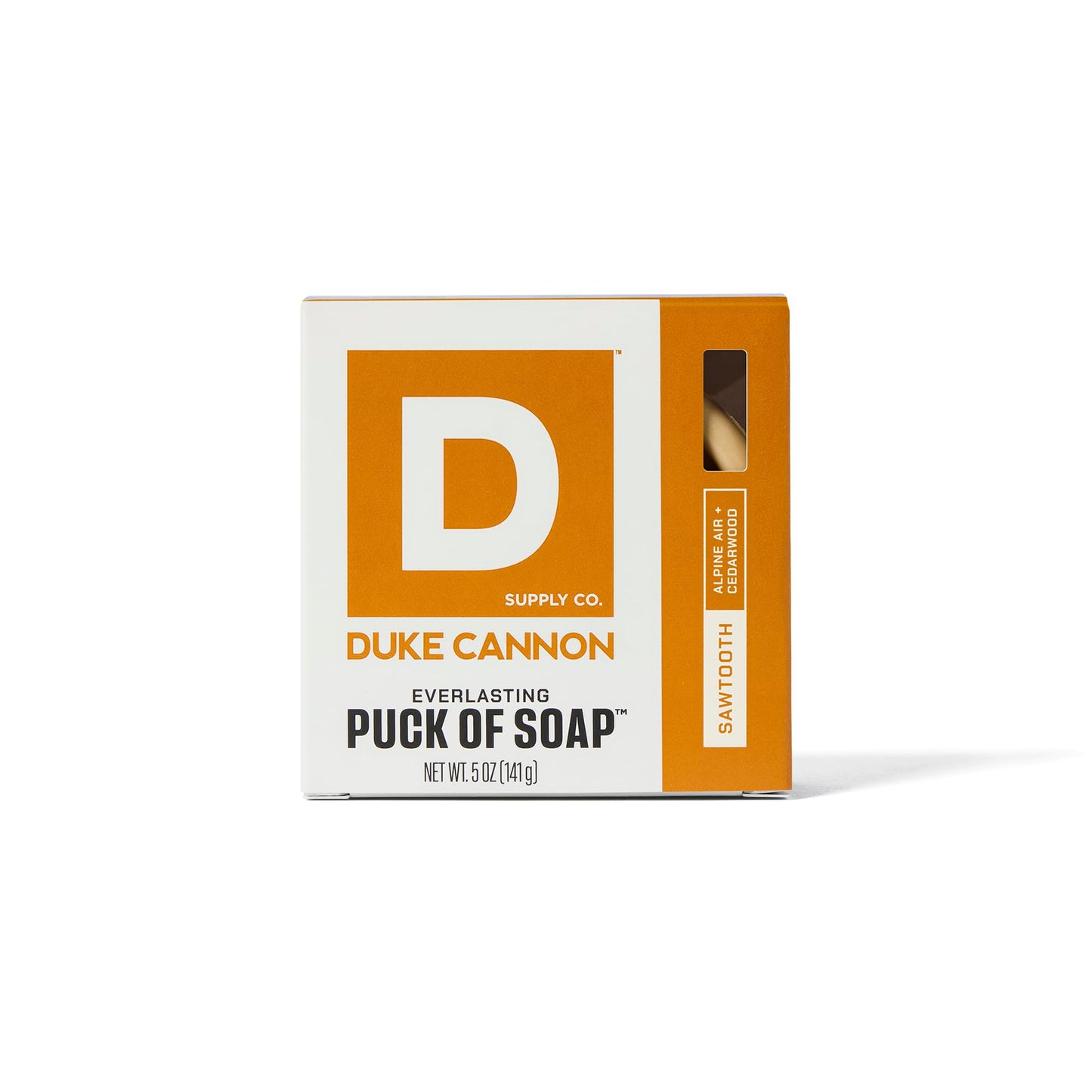 Duke Cannon Supply Co. Bar Soap Puck - Men's Rounded Bar Soap with Masculine Scents - Disc-Shaped Mens Soap - Hydrating & Deep Cleaning - All Skin Types - Sawtooth, 4 Pack - 5 oz