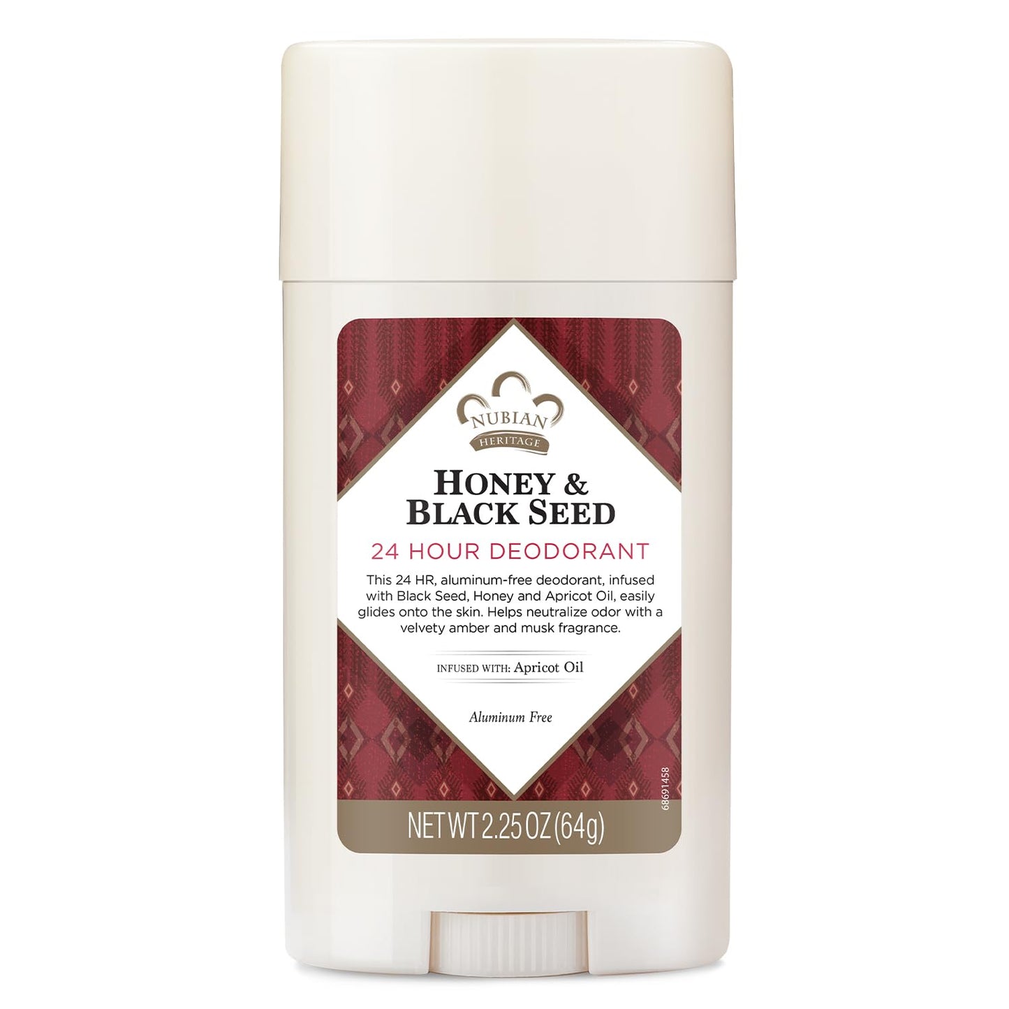 Nubian Heritage 24 Hour Natural Deodorant Honey & Black Seed, 2.25 Oz