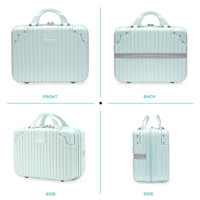 HAHONIA 11L Makeup Travel for Women Girl, Hard Shell Vanity Cases with Elastic Band and Zipper, Portable Waterproof ABS Cosmetic Case for Travel