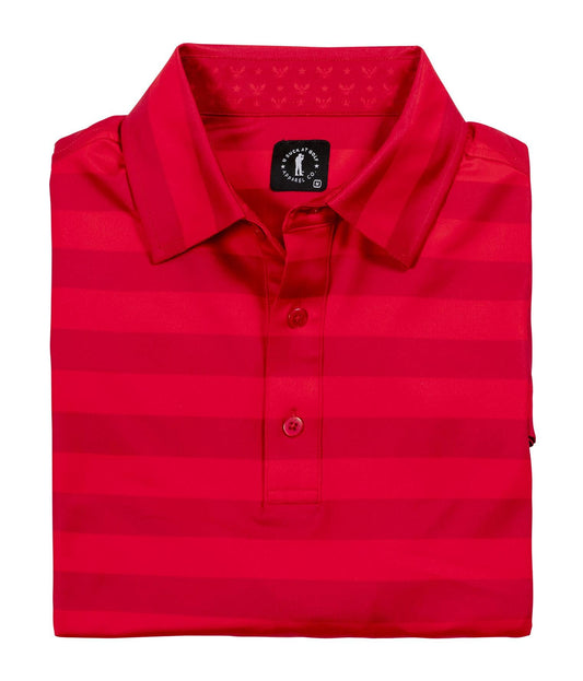 U Suck at Golf Men’s Golf Polo - Dry Fit Golf Polo Shirts for Men - High Performance Golf Club Apparel Company (Stars and Stripes Polo Red, Large)