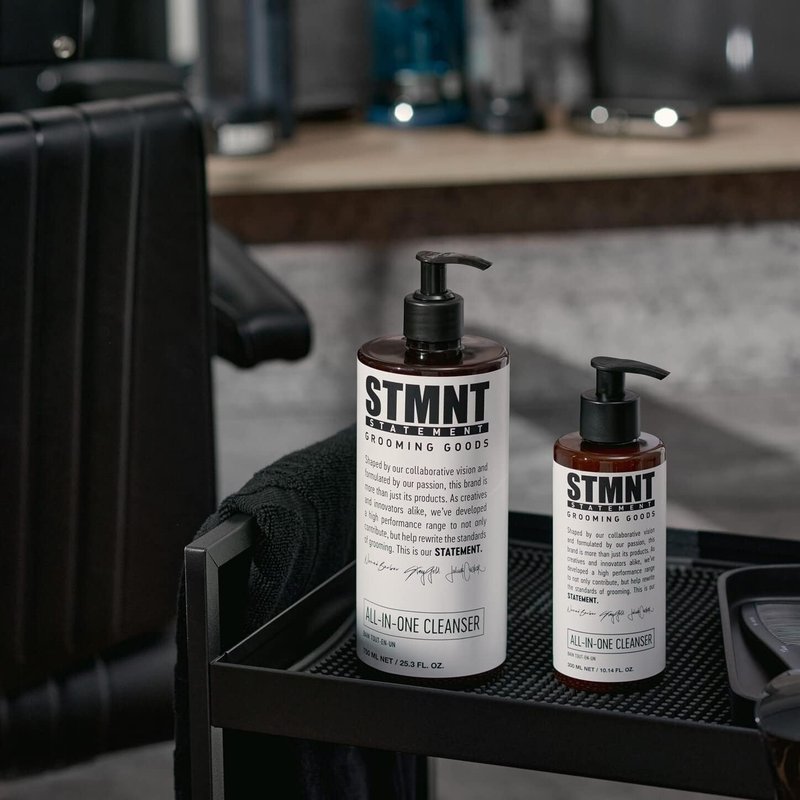 STMNT Grooming Goods All-In-One Daily Cleanser, 25.3 oz | SLS/SLES Sulfates Free | Extra Caring Formula w/ Activated Charcoal & Menthol